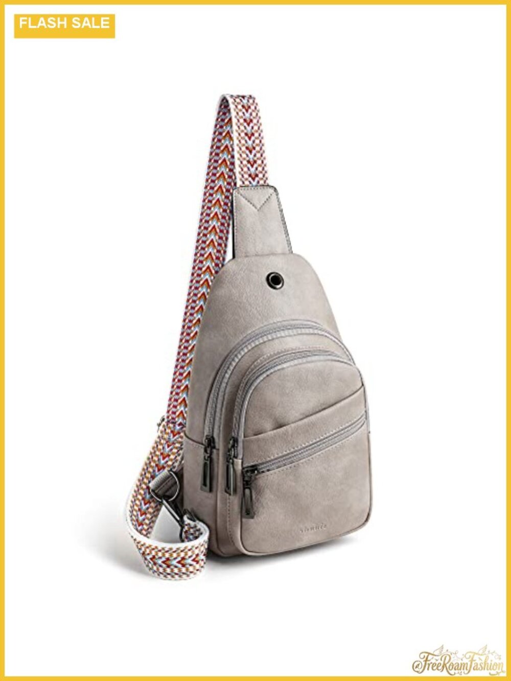 Faux Leather Sling Bag Crossbody Fanny Pack Vegan Travel Purse